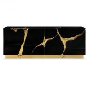 BLACK GLOSSY LAPIAZ SIDEBOARD MODERN DESIGNINGS 