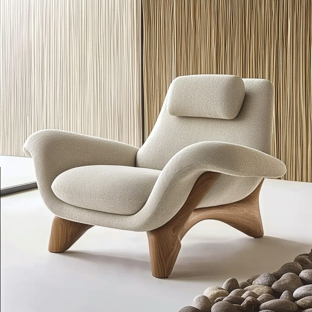 MTC0062 Matoezzi ITALIA lounge chair with solid walnut woood