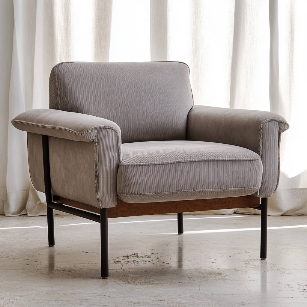 MTC0072 Matoezzi ITALIA lounge chair with solid walnut woood