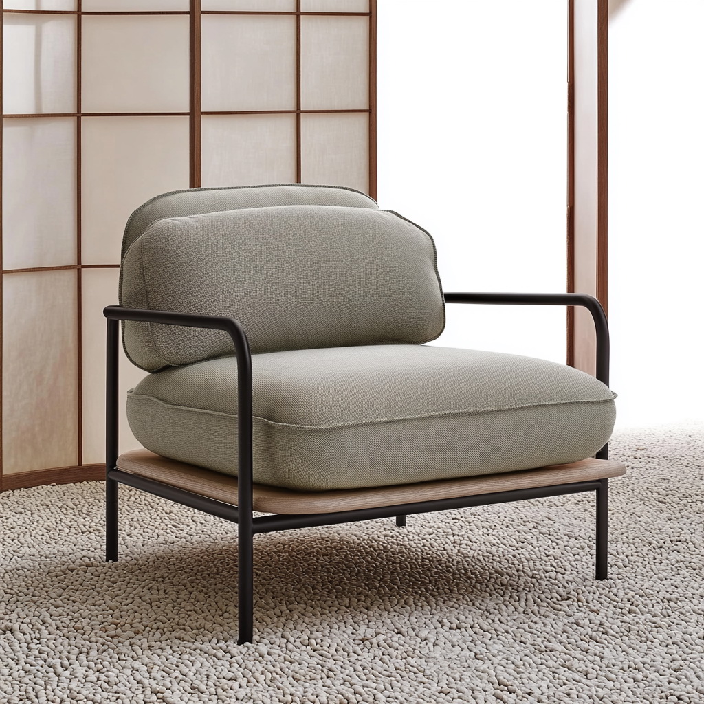 MTC0076 Matoezzi ITALIA lounge chair with solid walnut woood
