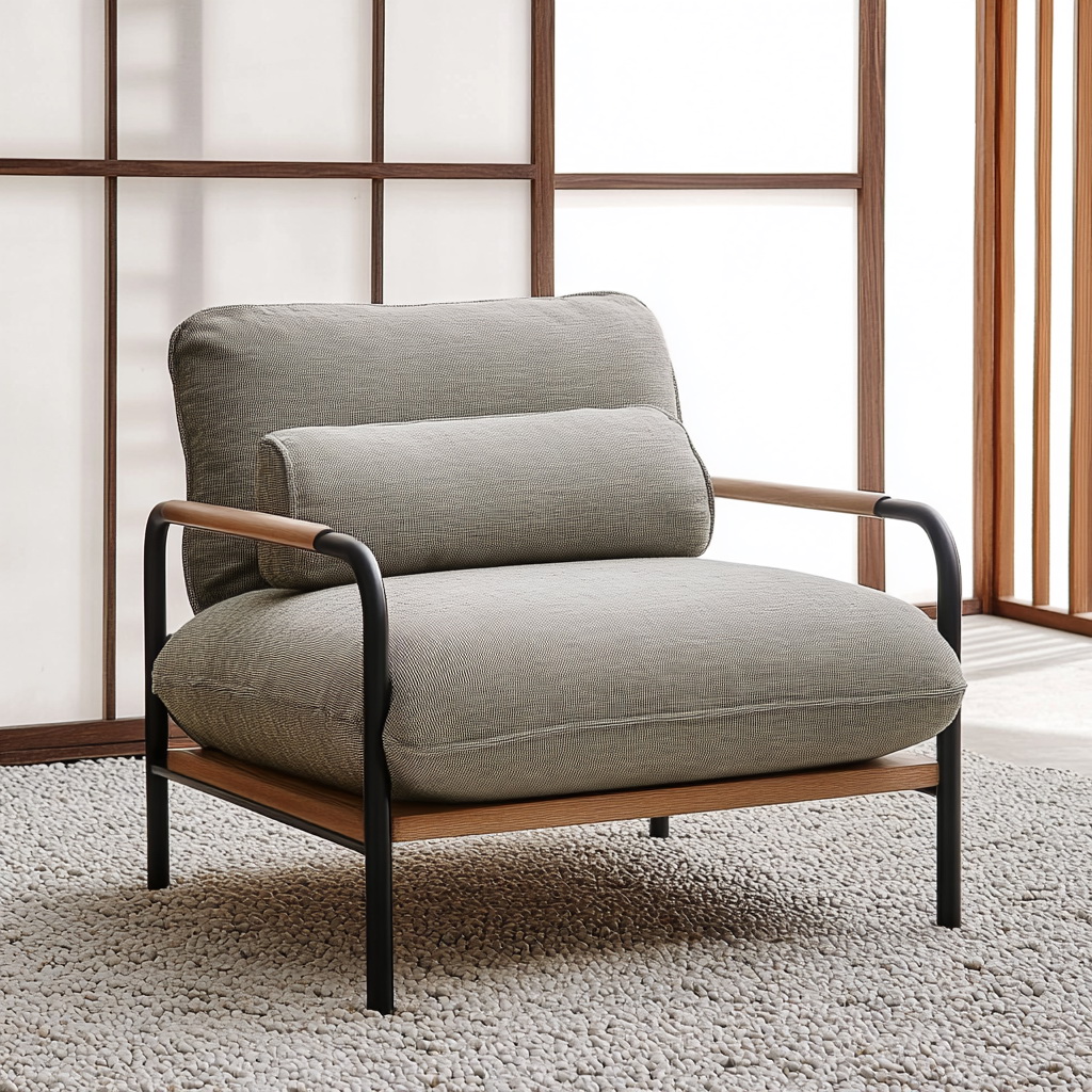 MTC0077 Matoezzi ITALIA lounge chair with solid walnut woood