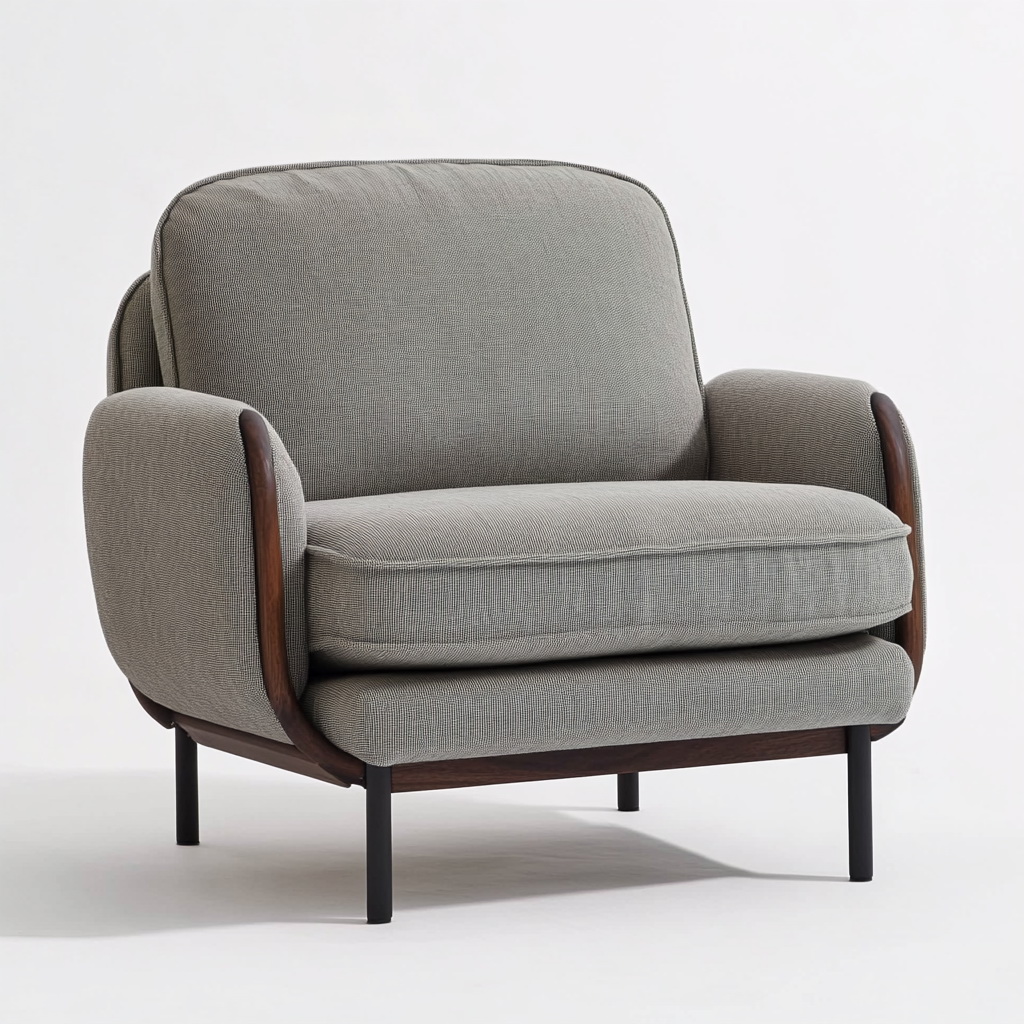 MTC0079 Matoezzi ITALIA lounge chair with solid walnut woood