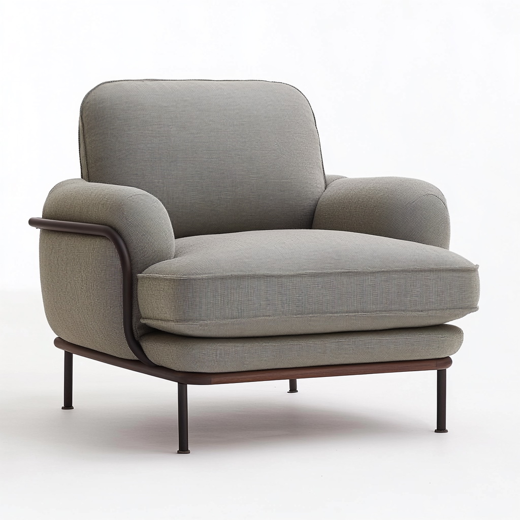 MTC0080 Matoezzi ITALIA lounge chair with solid walnut woood