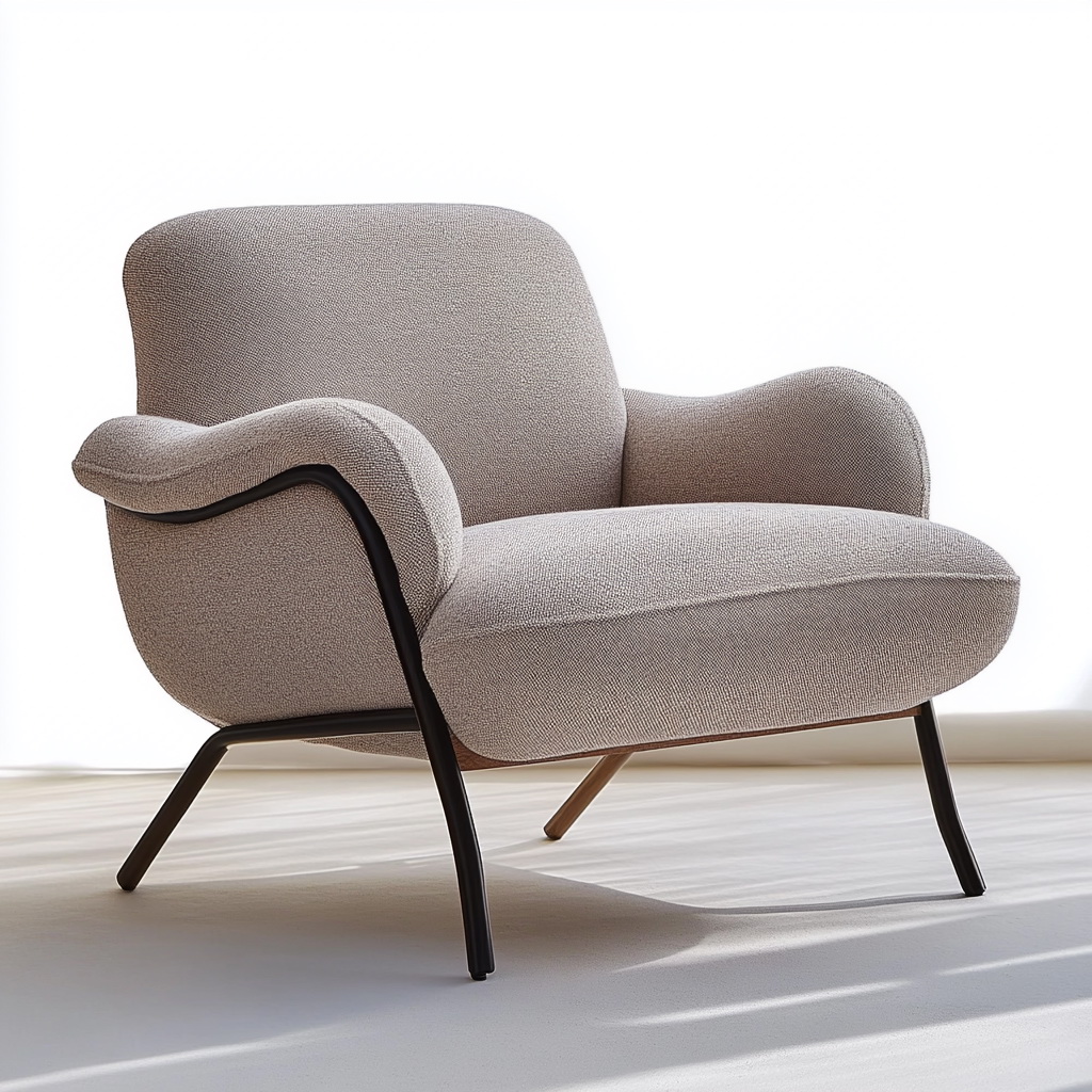 MTC0081 Matoezzi ITALIA lounge chair with solid walnut woood