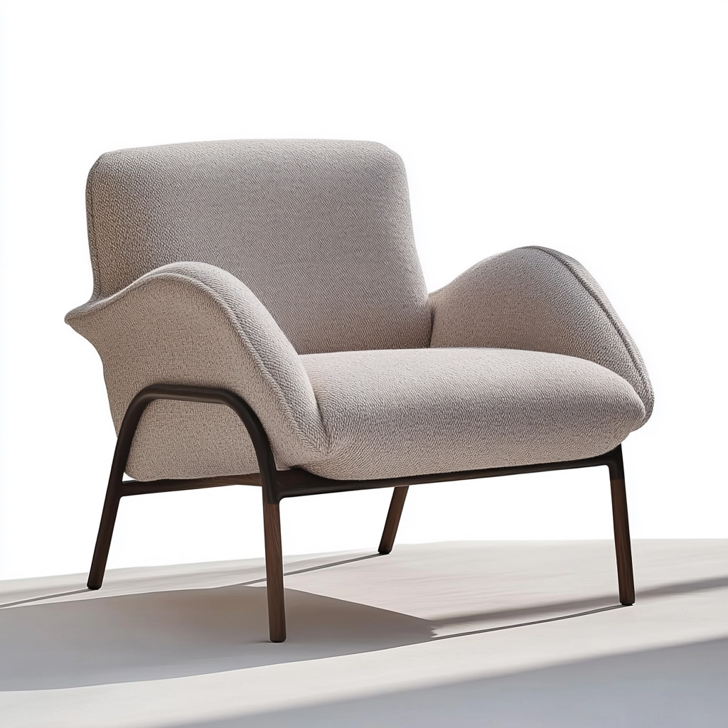 MTC0083 Matoezzi ITALIA lounge chair with solid walnut woood
