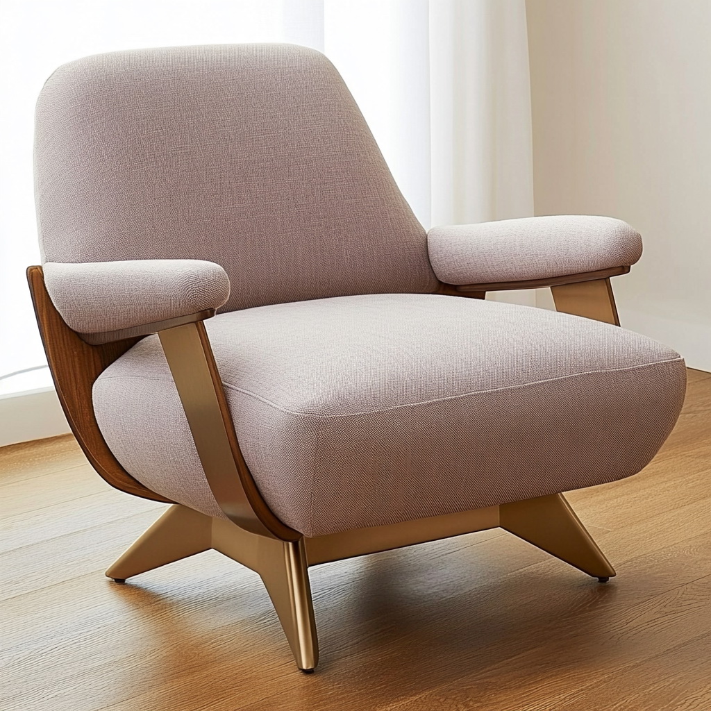 MTC0104 Matoezzi ITALIA lounge chair with solid walnut woood