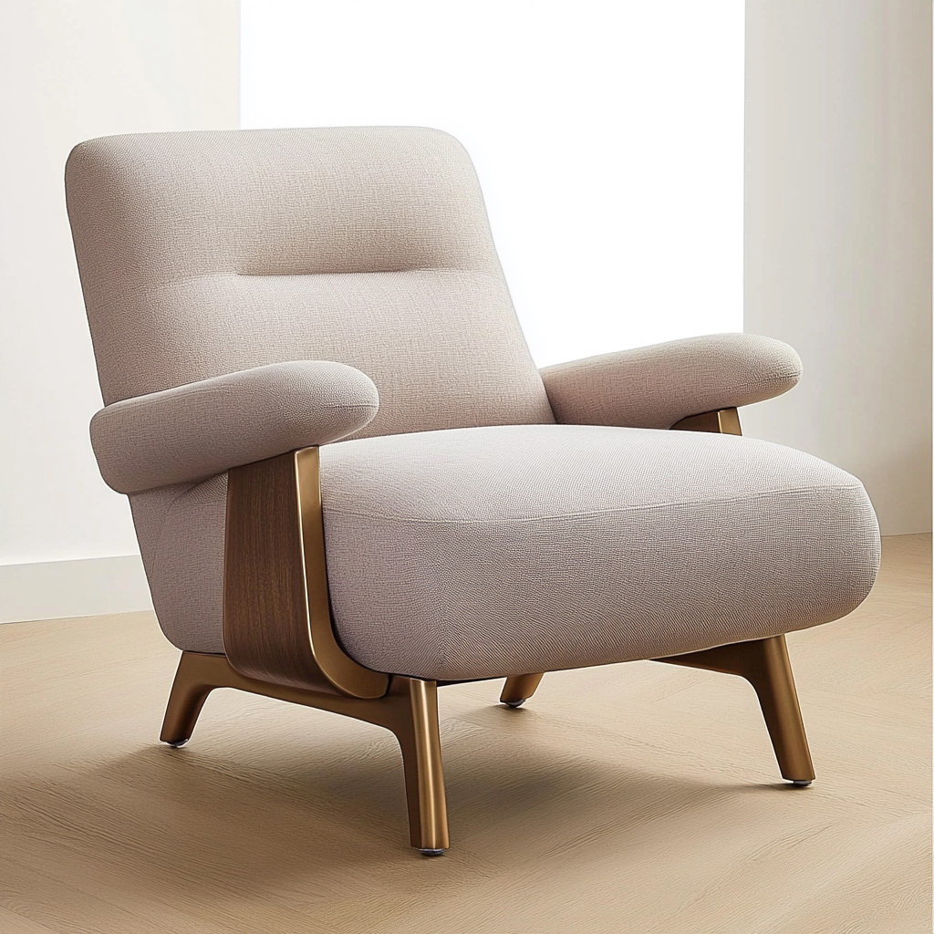 MTC0105 Matoezzi ITALIA lounge chair with solid walnut woood