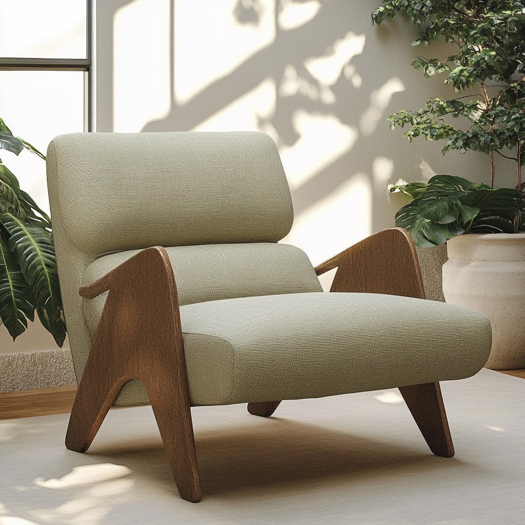 MTC0109 Matoezzi ITALIA lounge chair with solid walnut woood