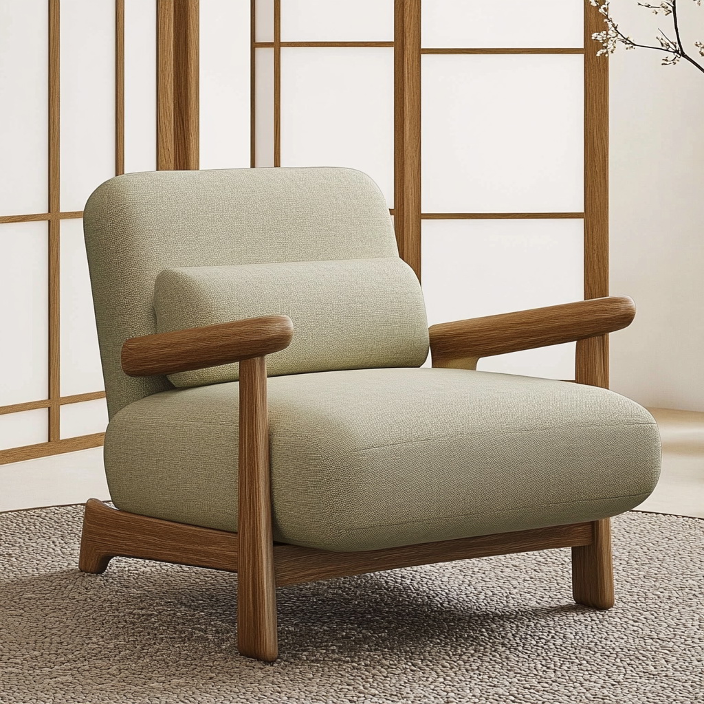 MTC0114 Matoezzi ITALIA lounge chair with solid walnut woood