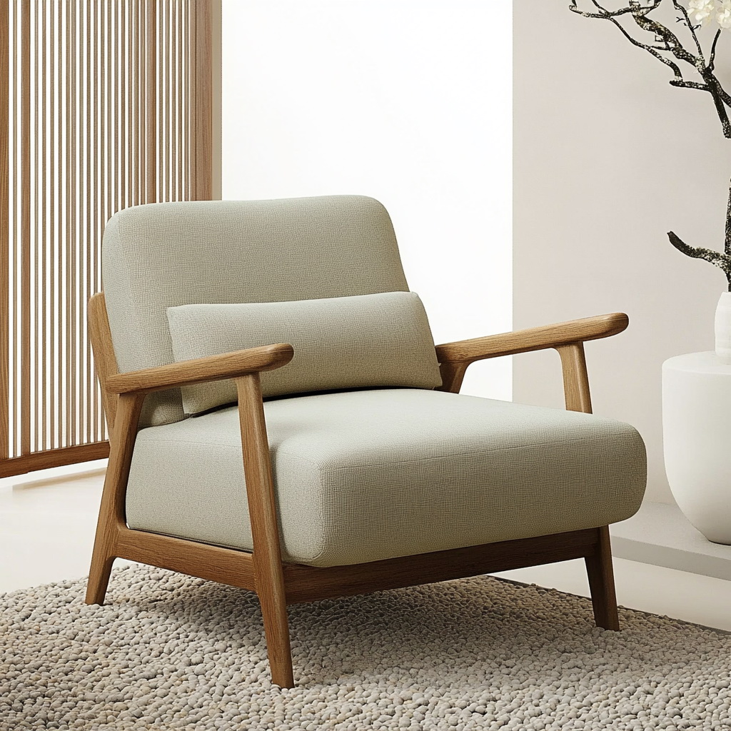 MTC0117 Matoezzi ITALIA lounge chair with solid walnut woood