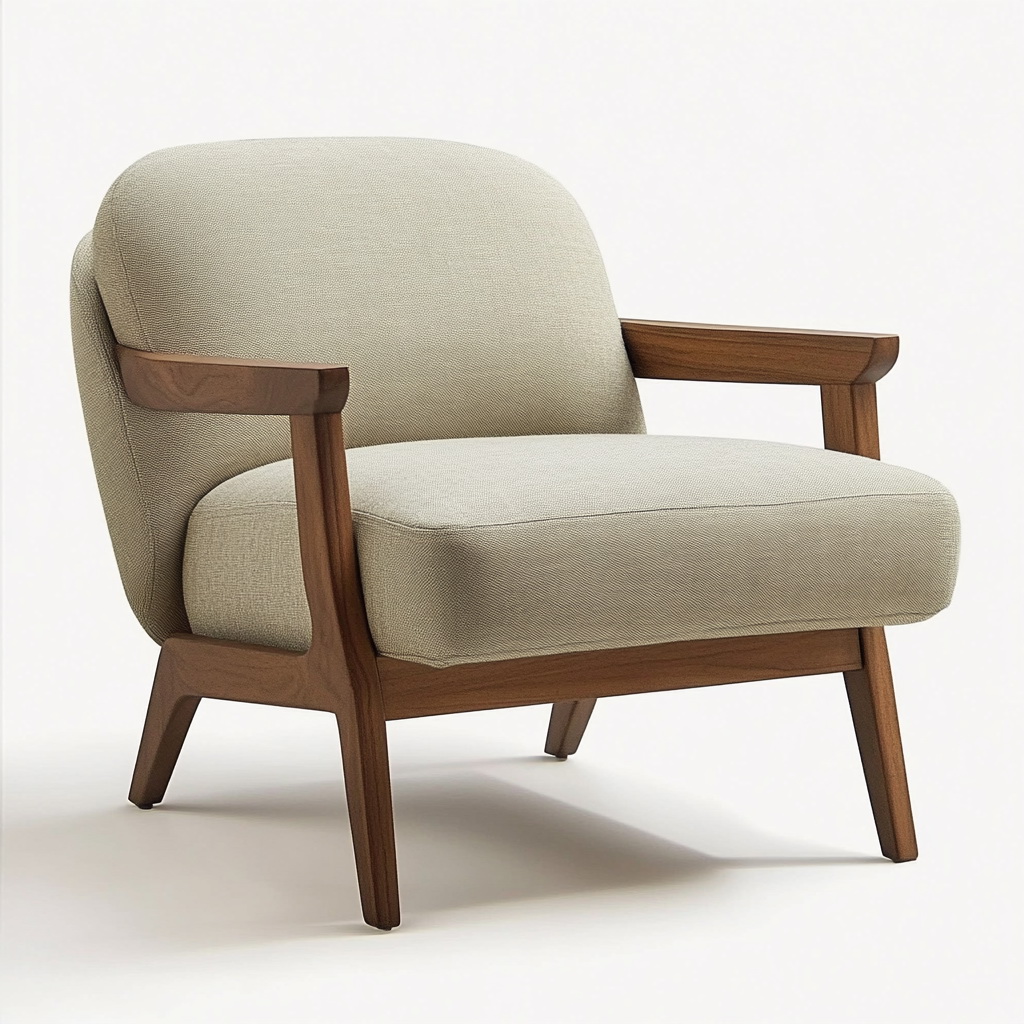 MTC0118 Matoezzi ITALIA lounge chair with solid walnut woood