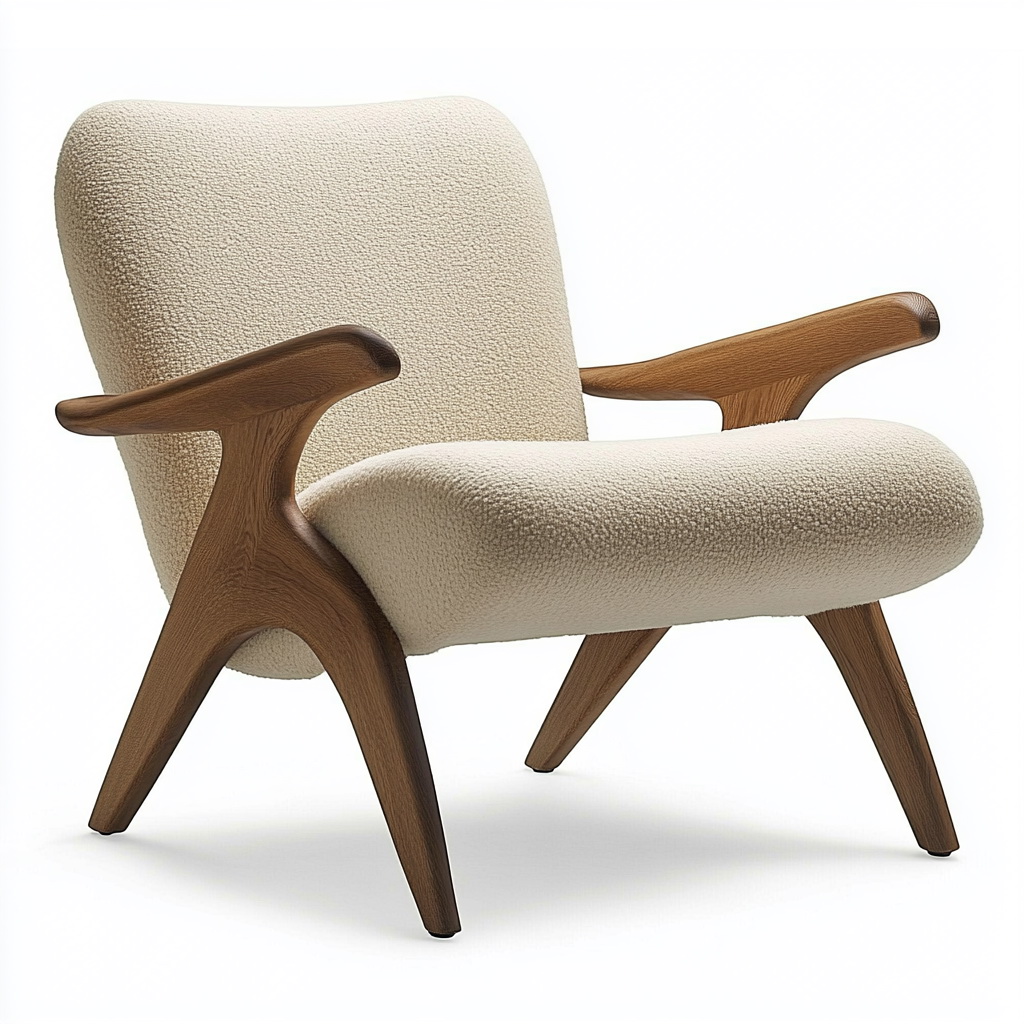MTC0122 Matoezzi ITALIA lounge chair with solid walnut woood
