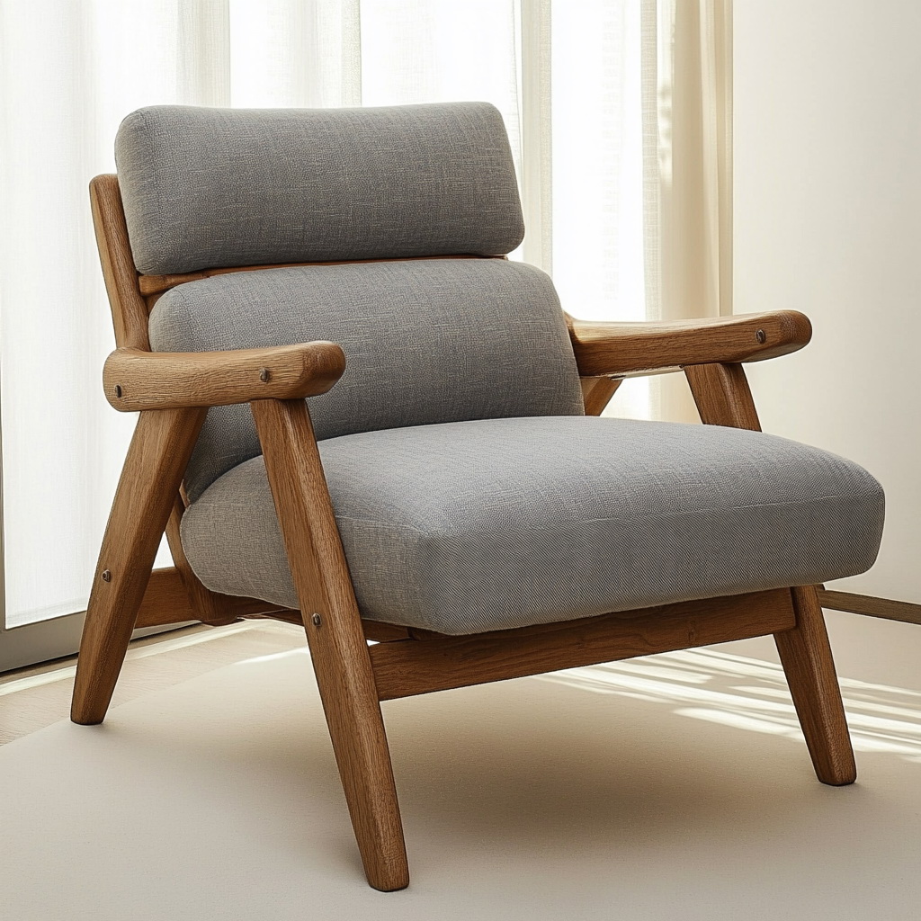 MTC0124 Matoezzi ITALIA lounge chair with solid walnut woood