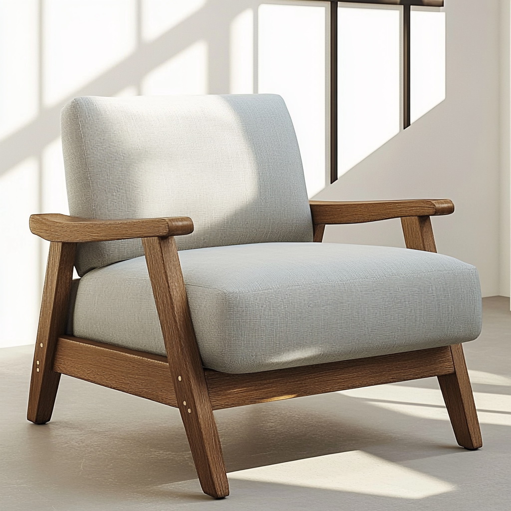 MTC0127 Matoezzi ITALIA lounge chair with solid walnut woood
