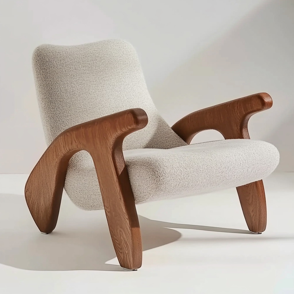 MTC0145 Matoezzi ITALIA lounge chair with solid walnut woood