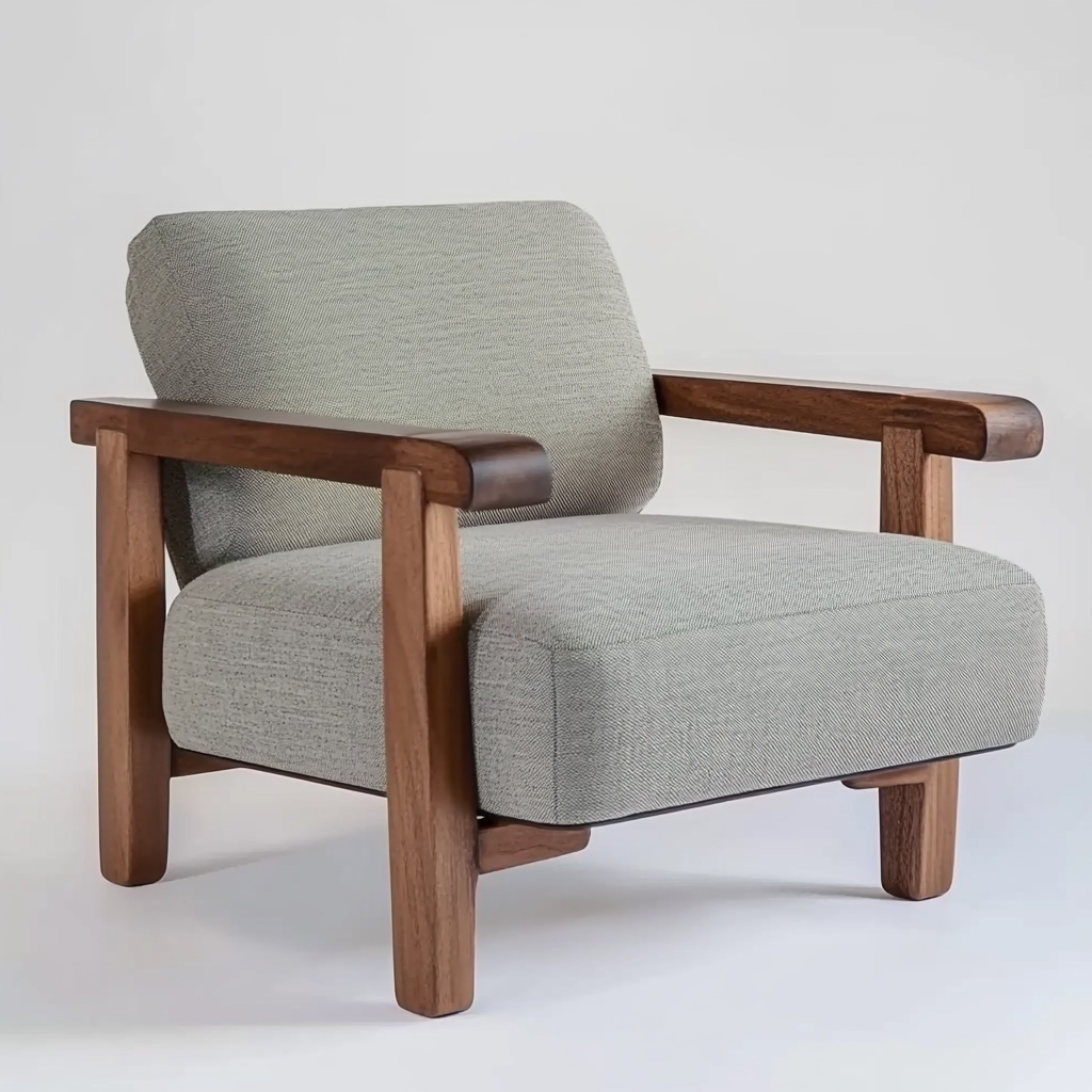 MTC0148 Matoezzi ITALIA lounge chair with solid walnut woood