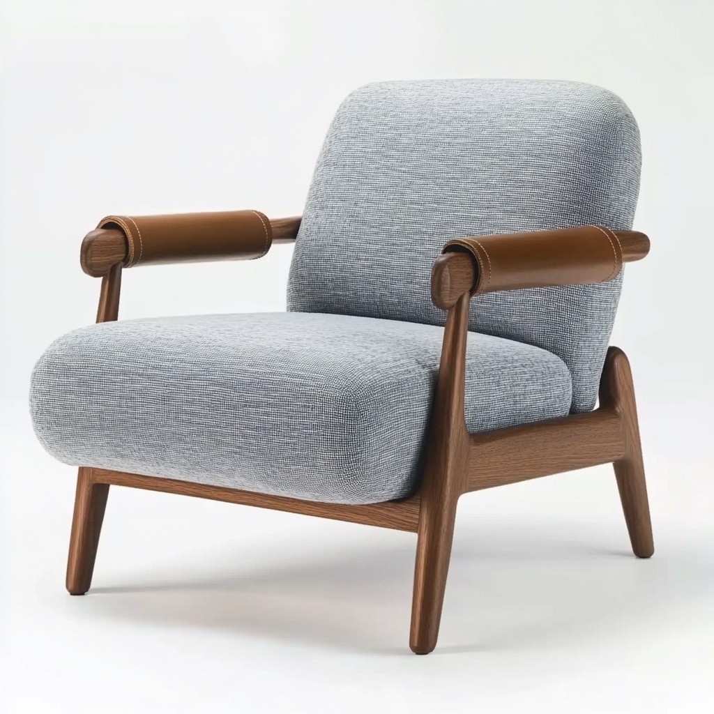MTC0150 Matoezzi ITALIA lounge chair with solid walnut woood